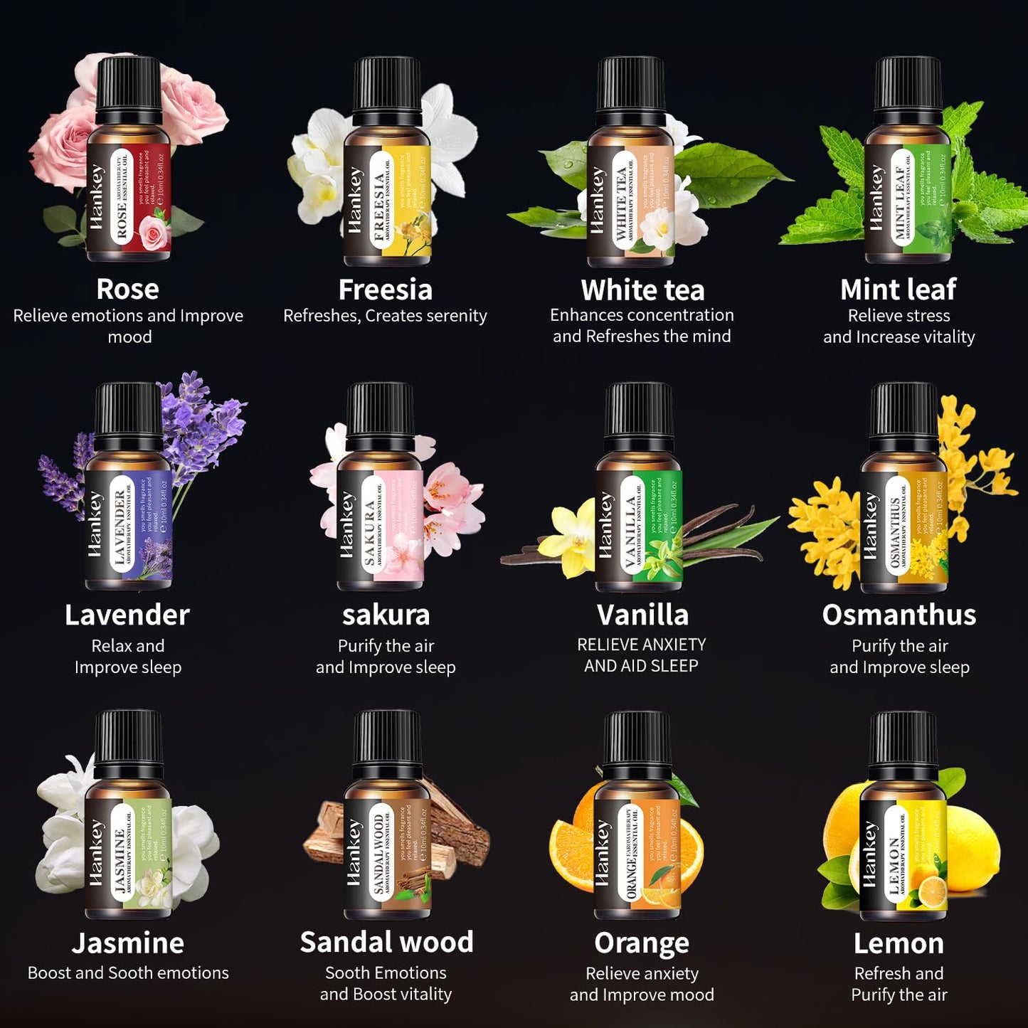 12 Pack Premium Fragrance Essential Oils Gift Set for Diffuser