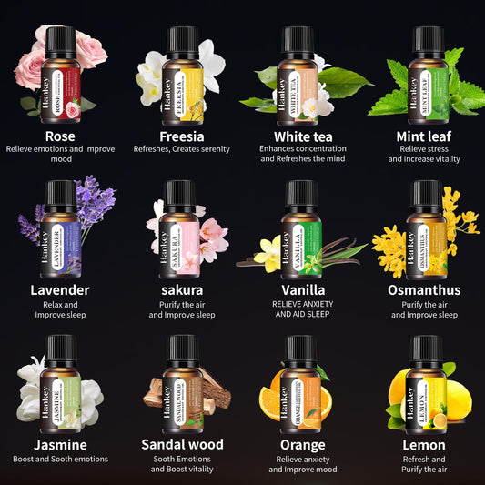 12 Pack Premium Fragrance Essential Oils Gift Set for Diffuser