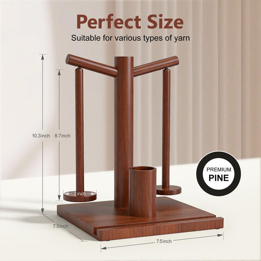 HangerSpace Wooden Yarn Holder for Crocheting and Knitting