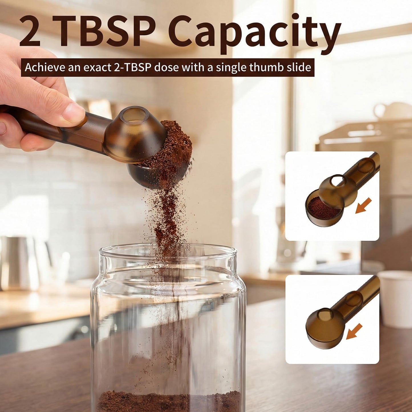 Portable 2-In-1 Funnel Coffee Measuring Scoop