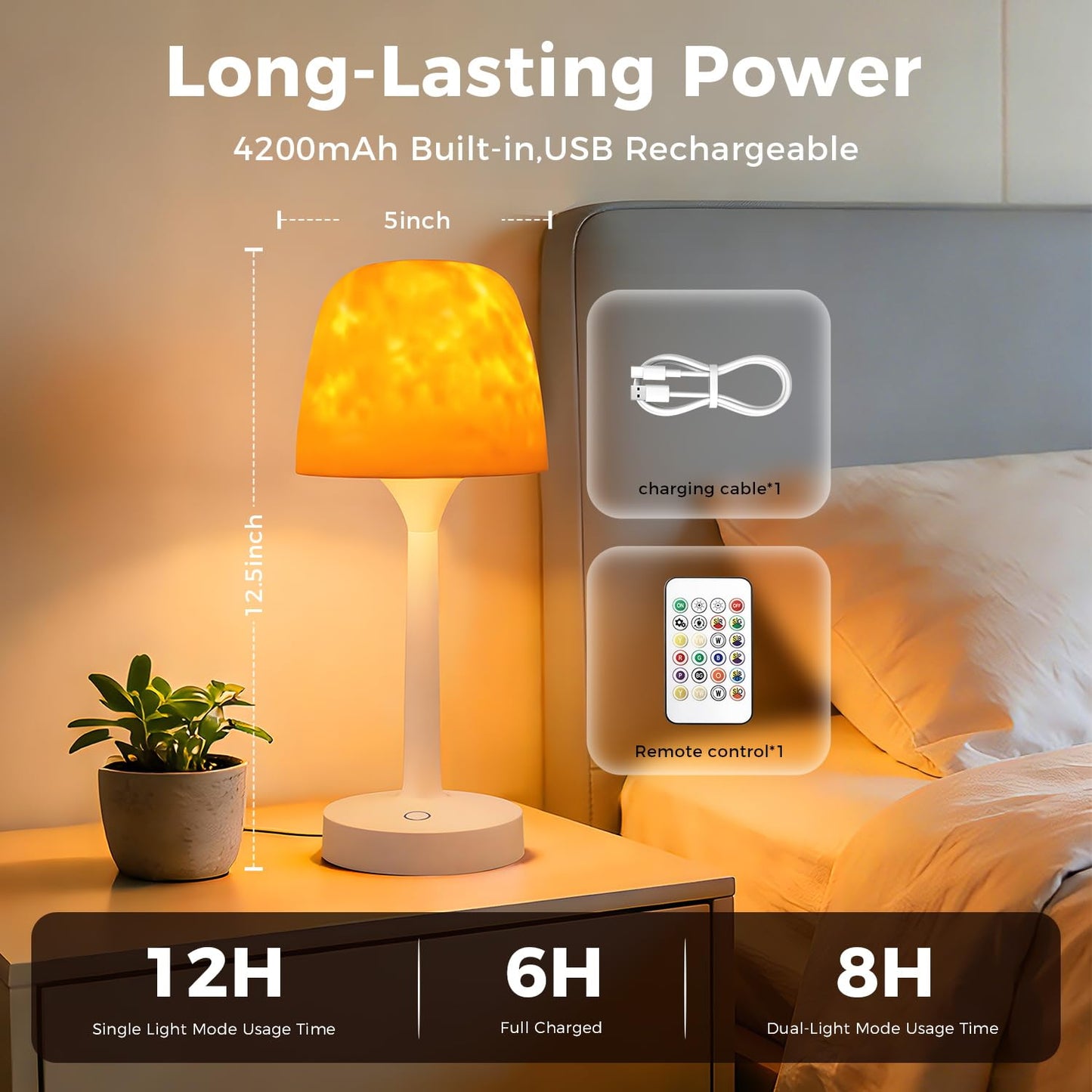 Waterproof Shower Water Ripple Atmosphere Table Lamp
