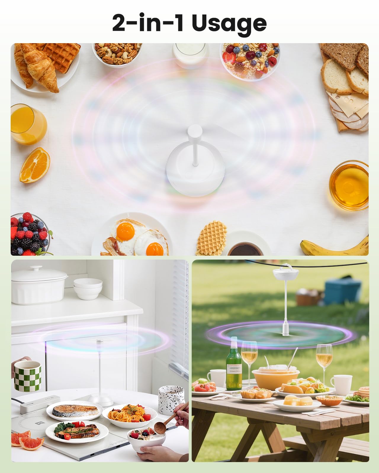 Portable Fly Repellent Fan for Tables