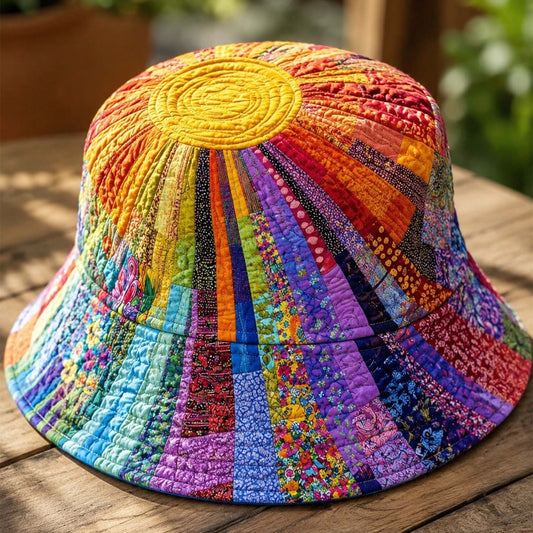 Hippie Boho Sun Quilted Bucket Hat