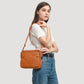Three Layer Leather Crossbody Shoulder