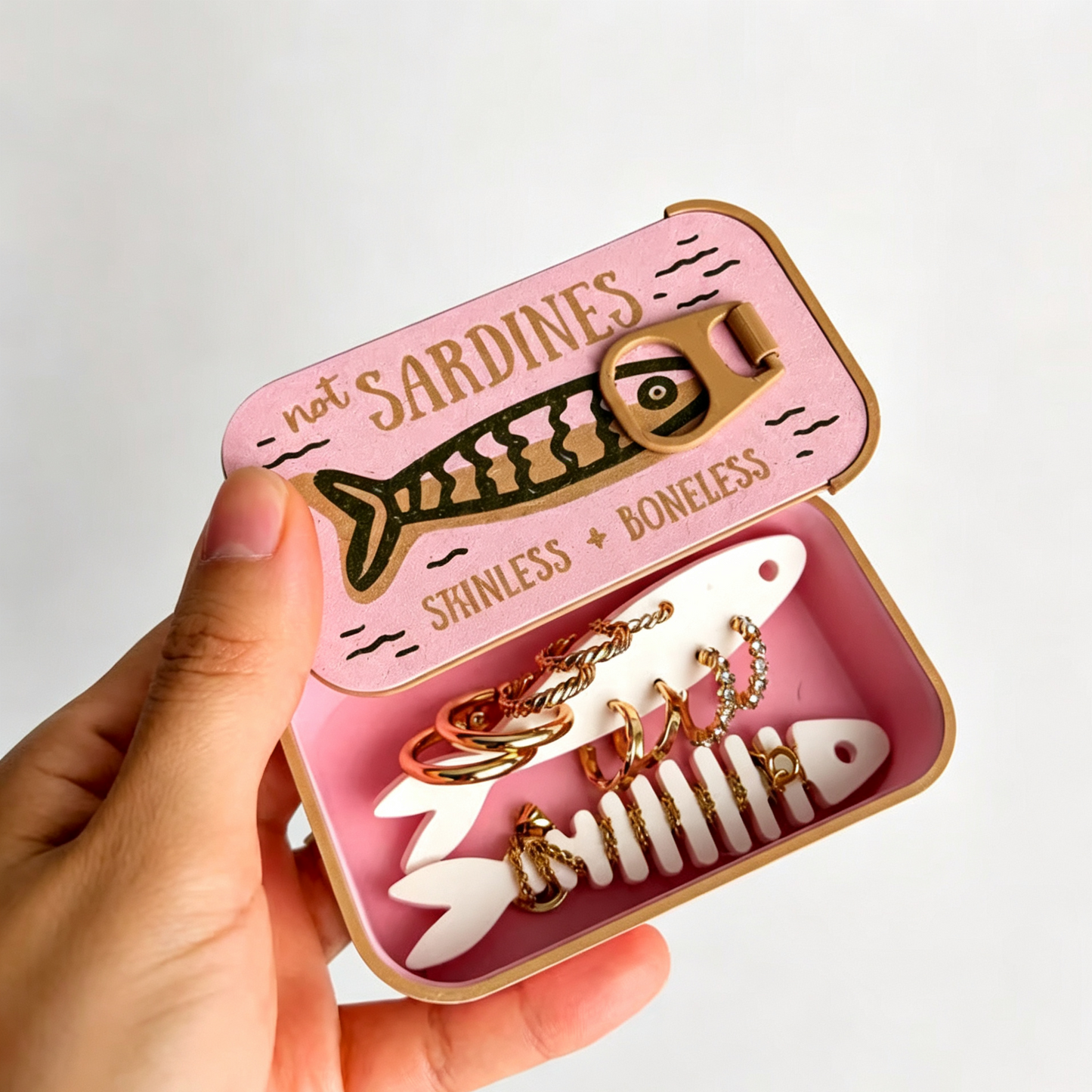Vintage Sardine Jewelry Box Organizer