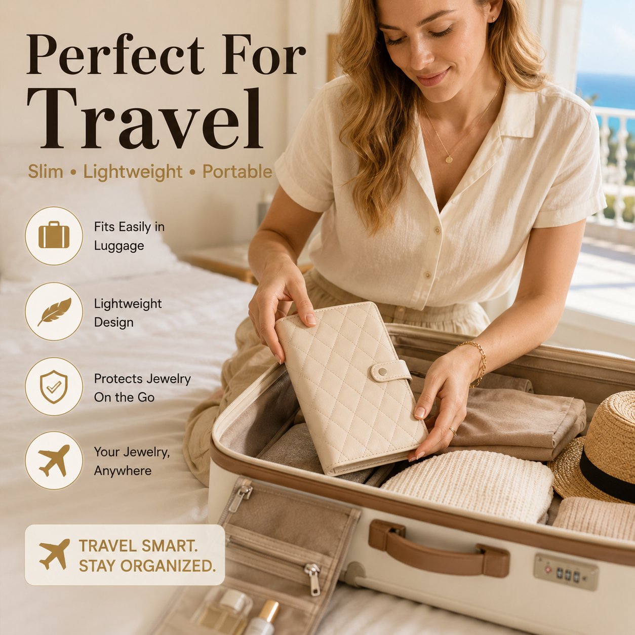 PU Leather Travel Jewelry Organizer Book