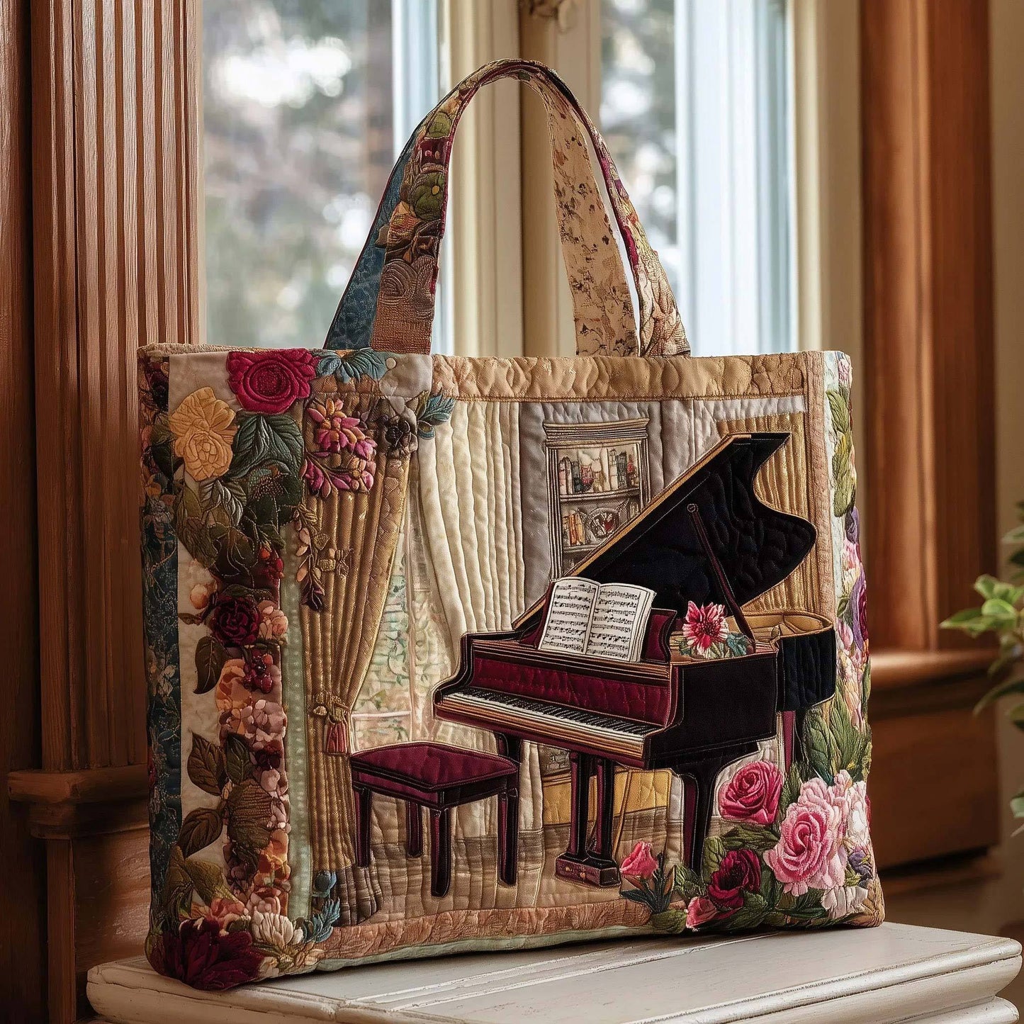 Piano Notes Handmade Tote Bag