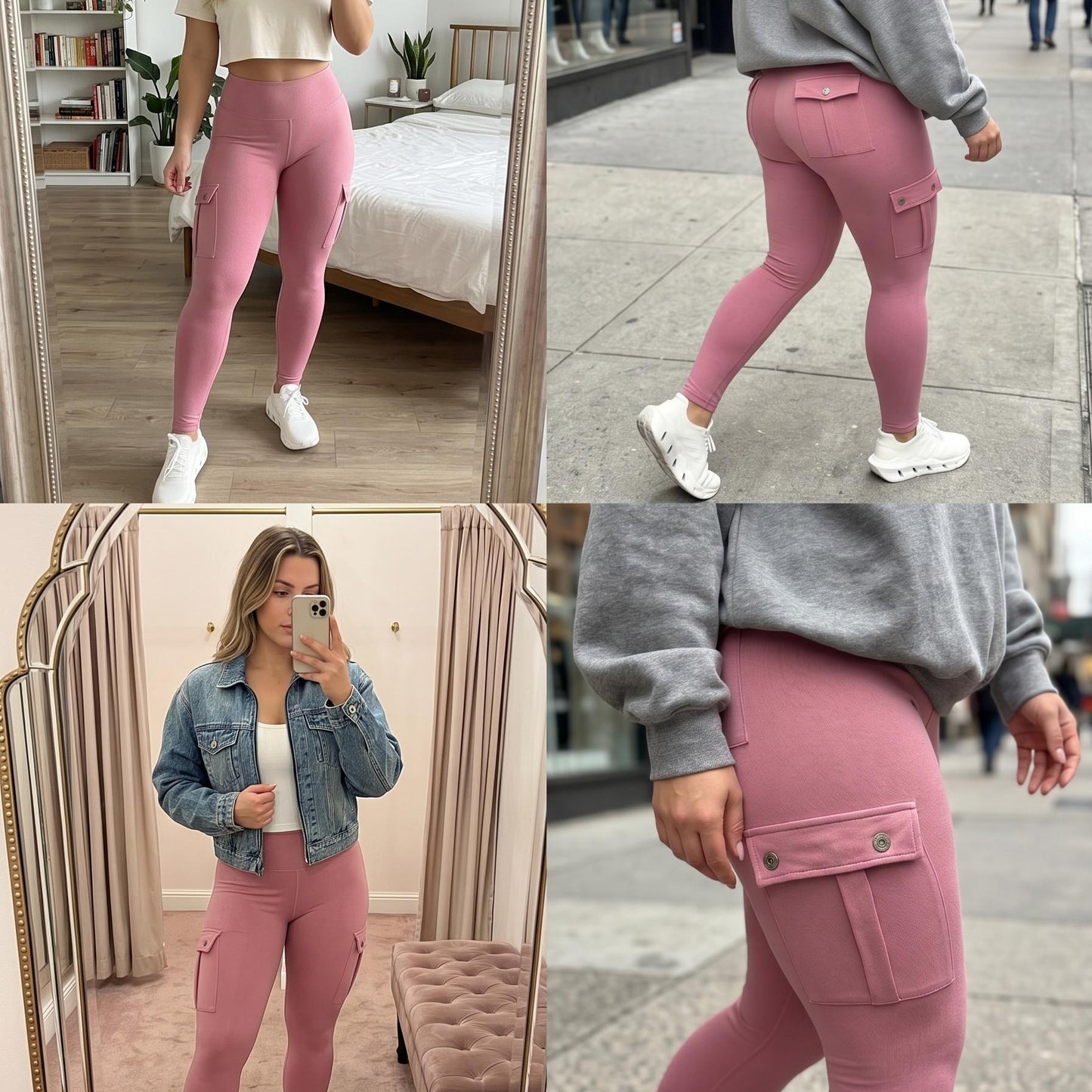 Women'S Slim Work Pants With Multi-functional Pockets