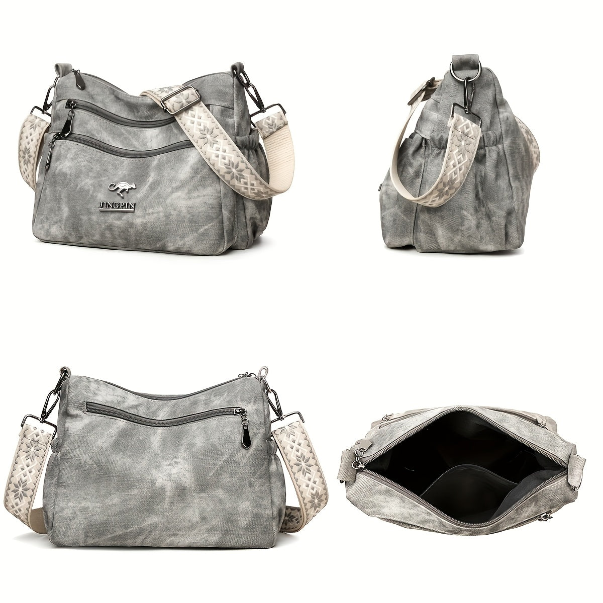 Women's Length Multi-Pocket Crossbody Shoulder Bag