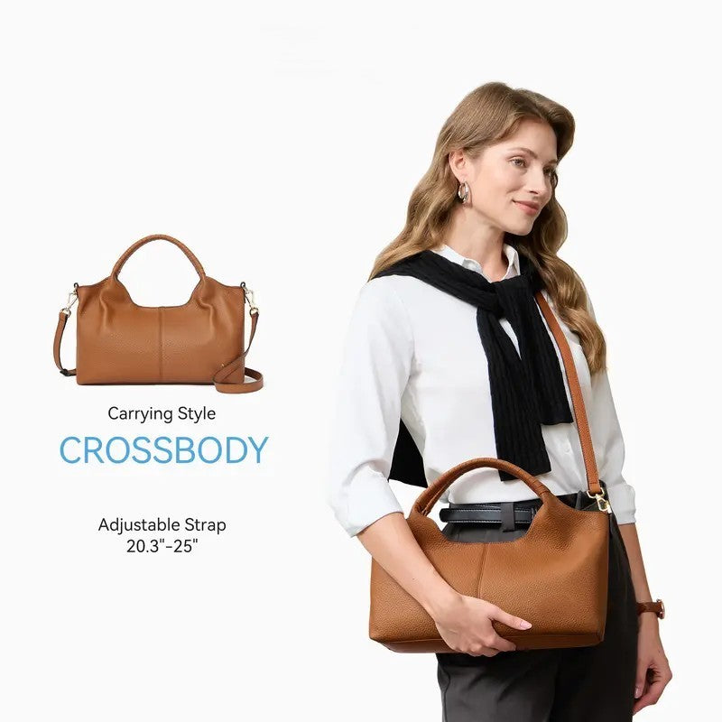 Large Capacity for Commuting Leather Shoulder Bags