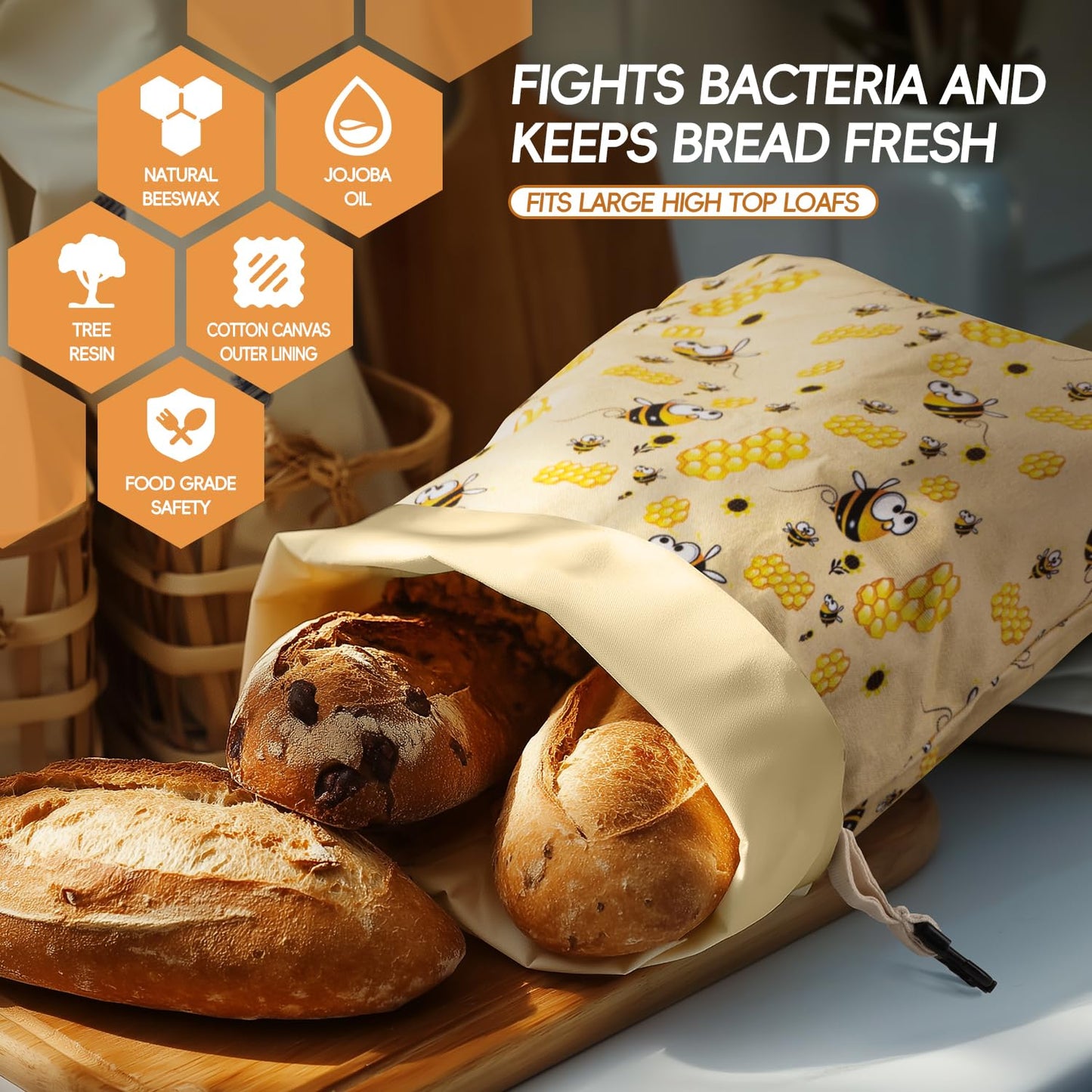 Beeswax Bread Bags for Homemade Bread