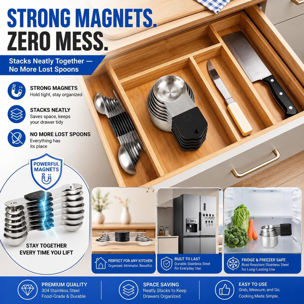 Magnetic Measuring Cups & Spoons Set