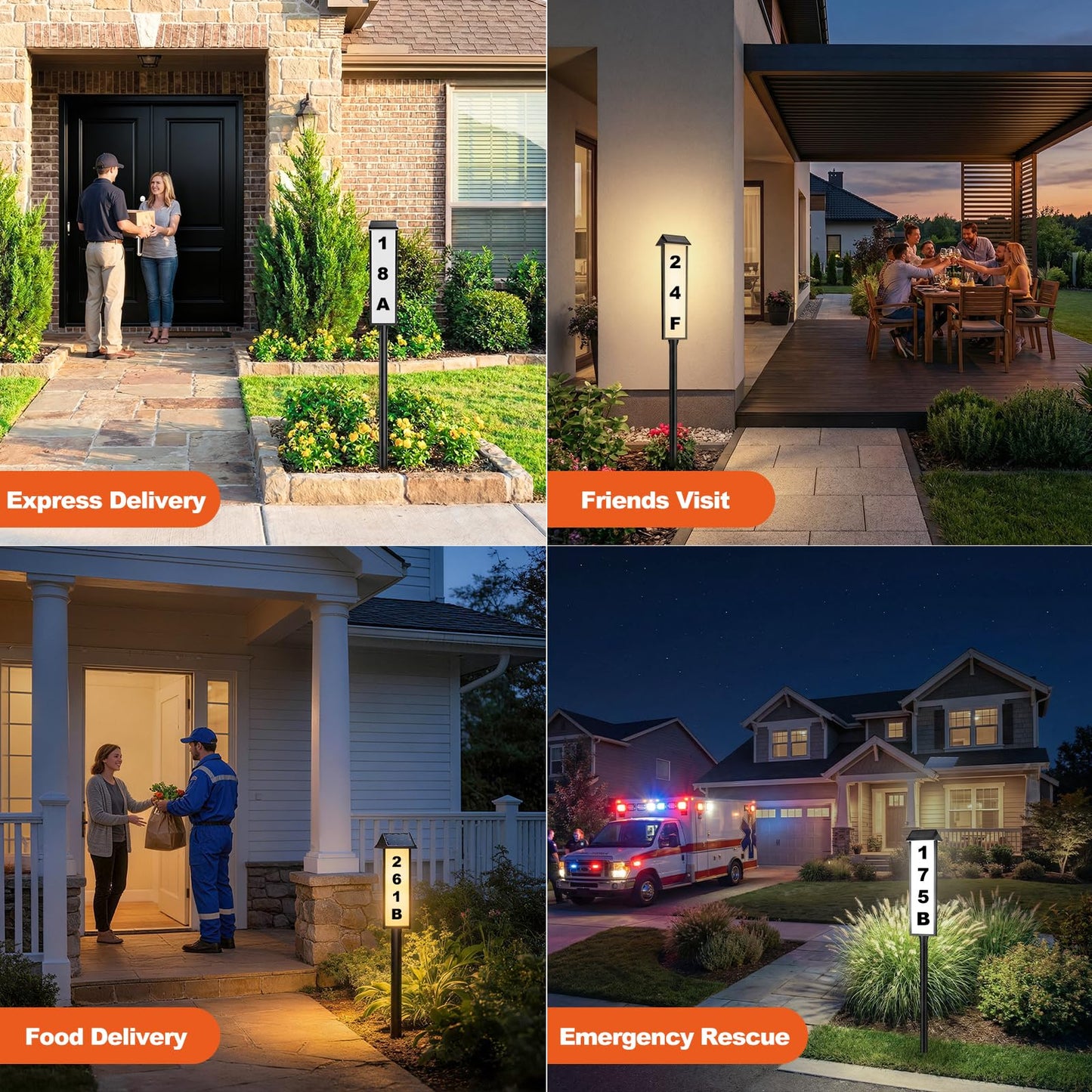 Solar Number for Outside Waterproof Home Address Sign