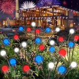 Solar Garden Lights Red White Blue 4th of July Decorations