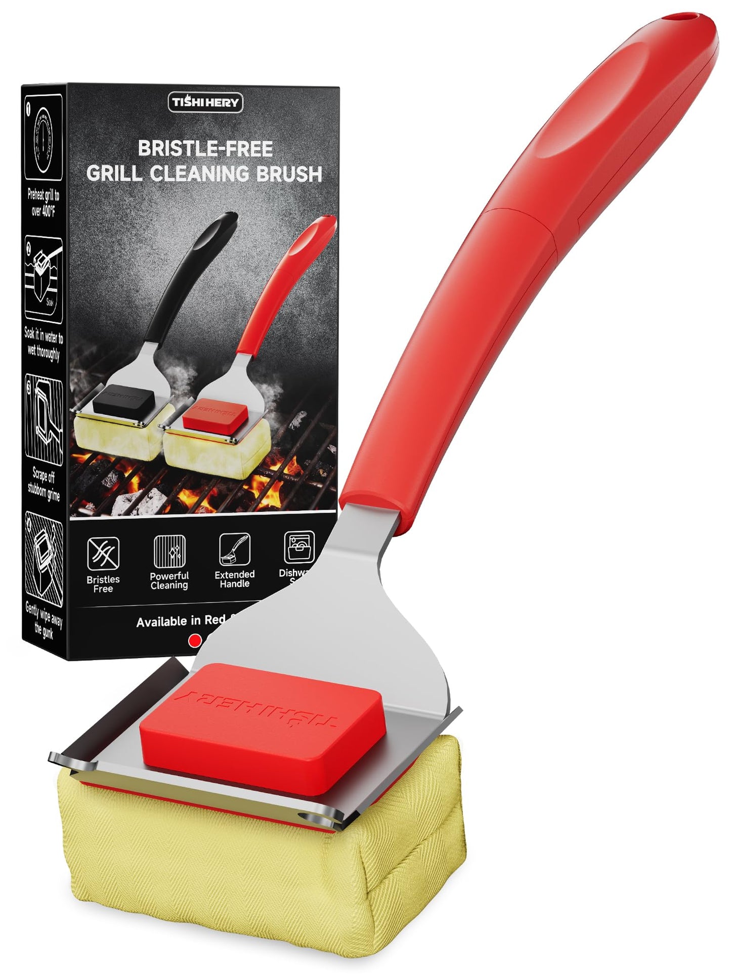 Bristle Free Grill Brush Replaceable Head for Outdoor Grill Cleaning