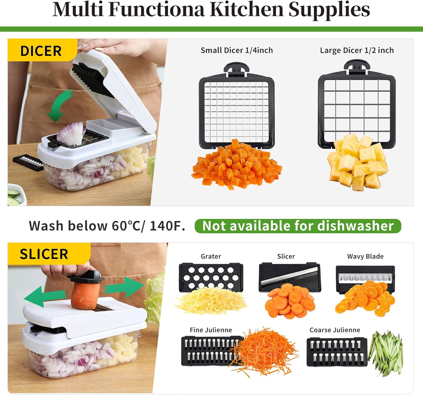 18-in-1 Vegetable Chopper Mandoline Slicer for Kitchen