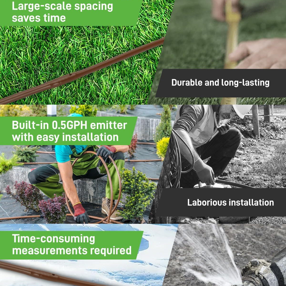 1/4" Drip Irrigation Tubing for Vegetation, Window Boxes and Garden