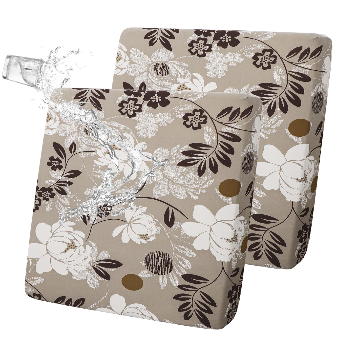 Waterproof Patio Floral Printed Stretch Cushion Covers