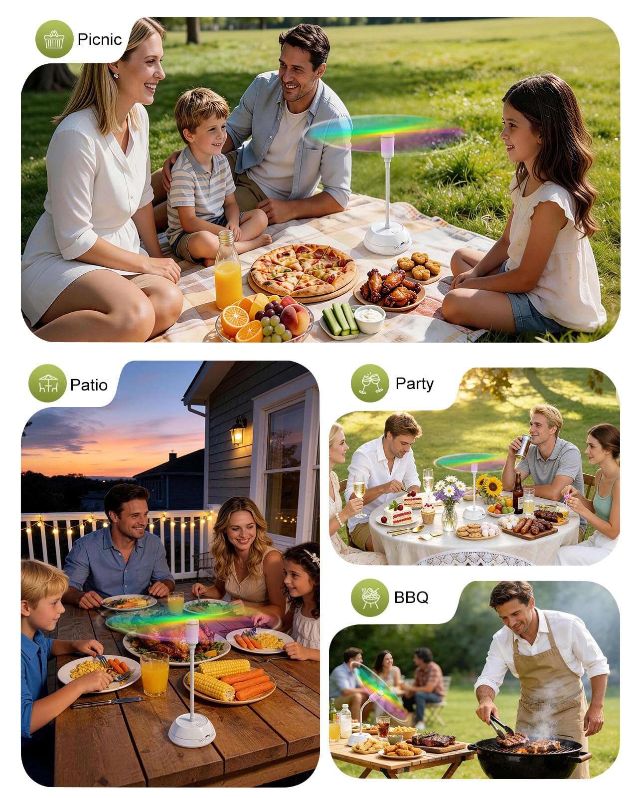 Portable Fly Repellent Fan for Tables