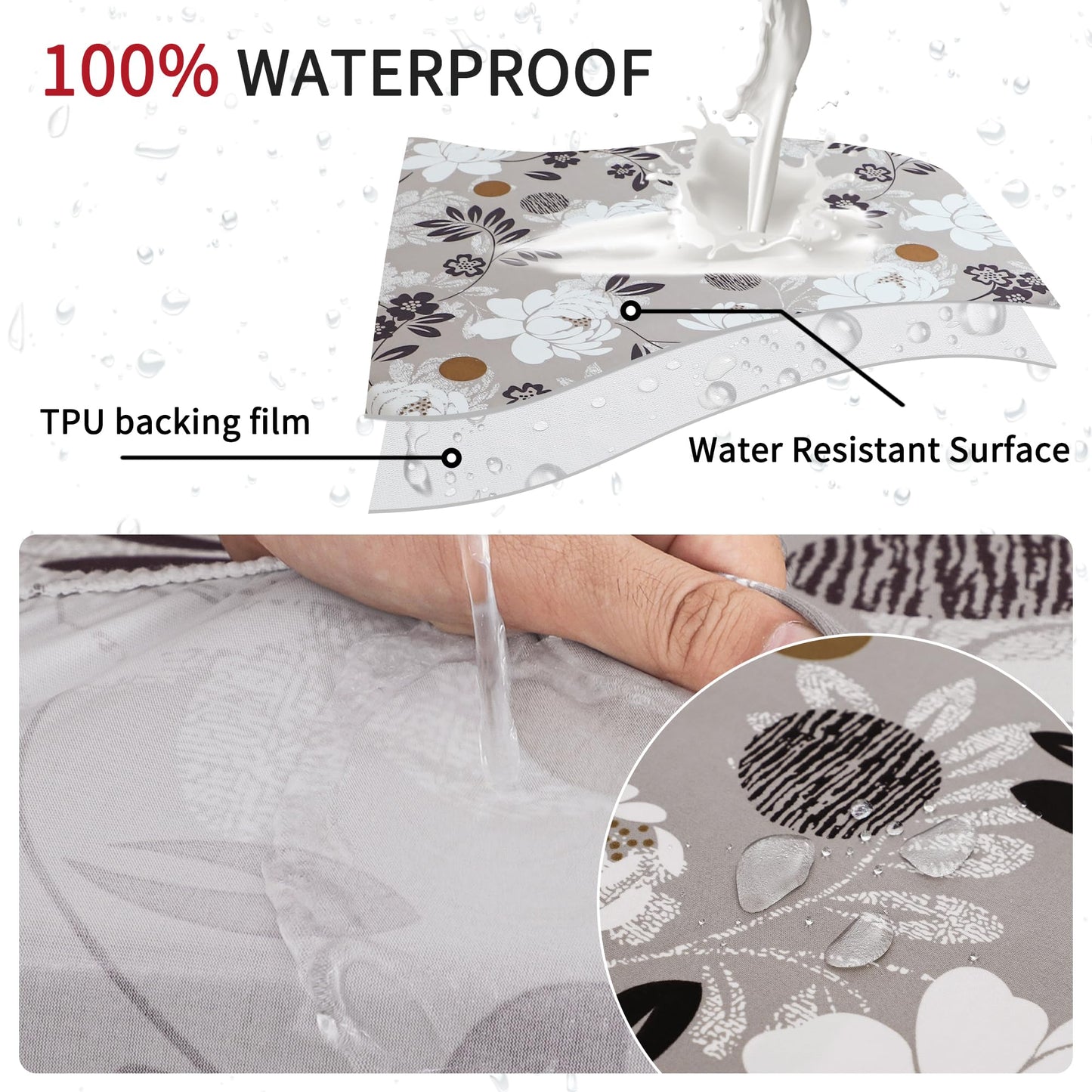 Waterproof Patio Floral Printed Stretch Cushion Covers