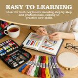 Portable Embroidery Stitch Book Kit for Adults & DIY Craft Enthusiasts