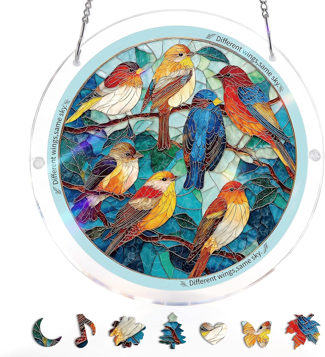 Buy 2 Get Free 1-Colorful Birds of Spring Sun Catchers Window