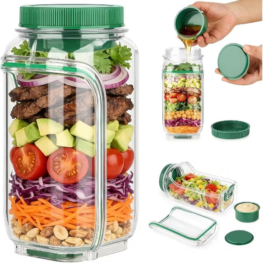 Salad Jar with Side Opening & Dressing Cup