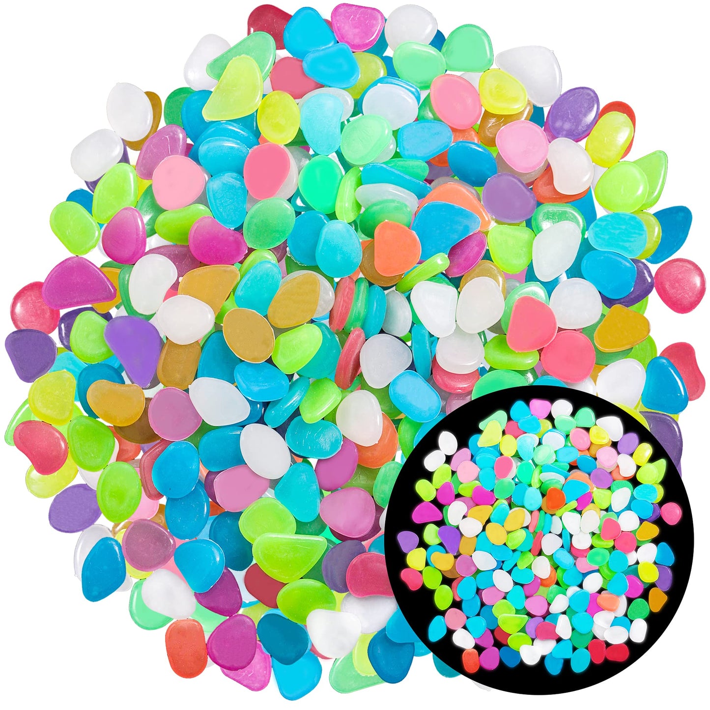 Colorful Glow-in-the-Dark Garden Stones