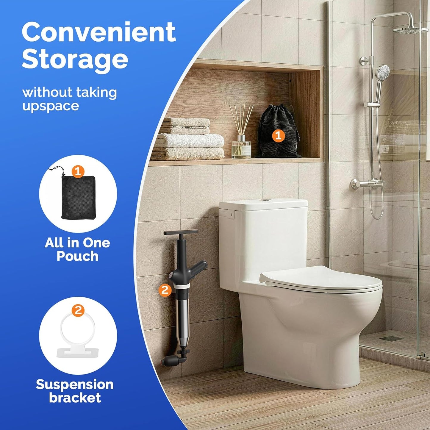 Toilet Plunger Drain Clog Remover