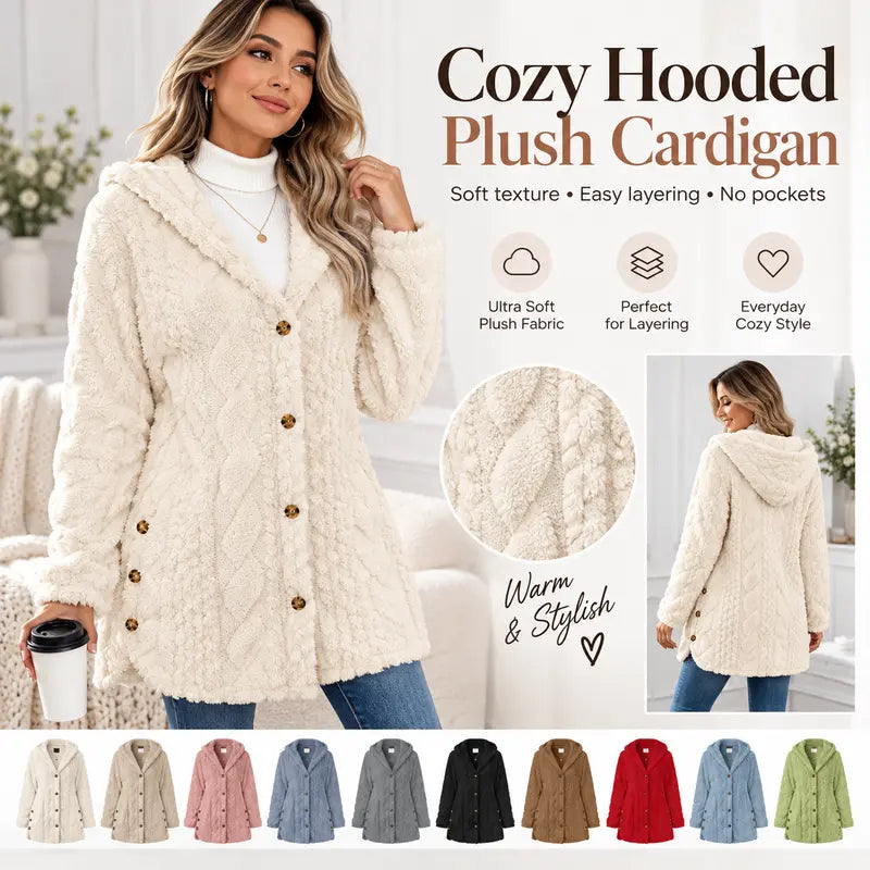 Women’s Plush Cardigan | Oversized Fit, Button Front