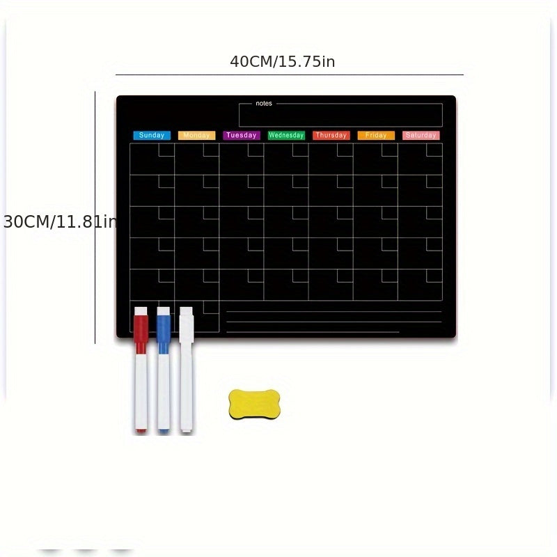 Magnetic Calendar Board with Erasable Markers