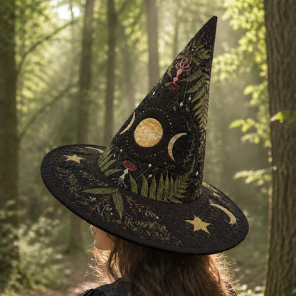 Dark Forest Mushroom Witchcore Handcrafted Quilted Witch Hat
