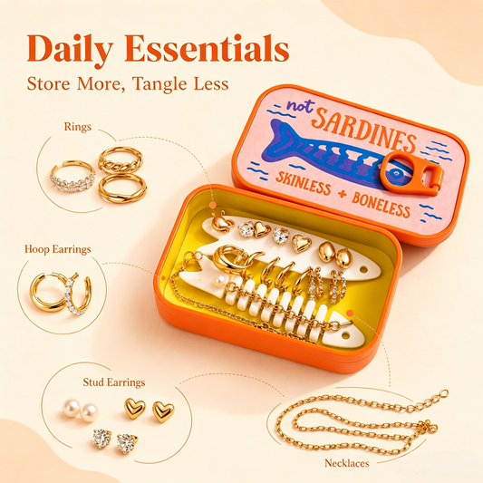 Vintage Sardine Jewelry Box Organizer