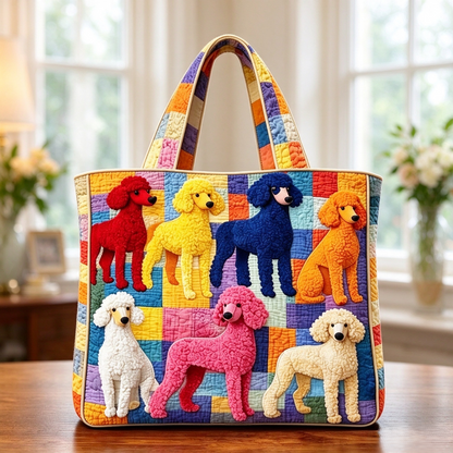 Colorful Poodles Handmade Tote Bag
