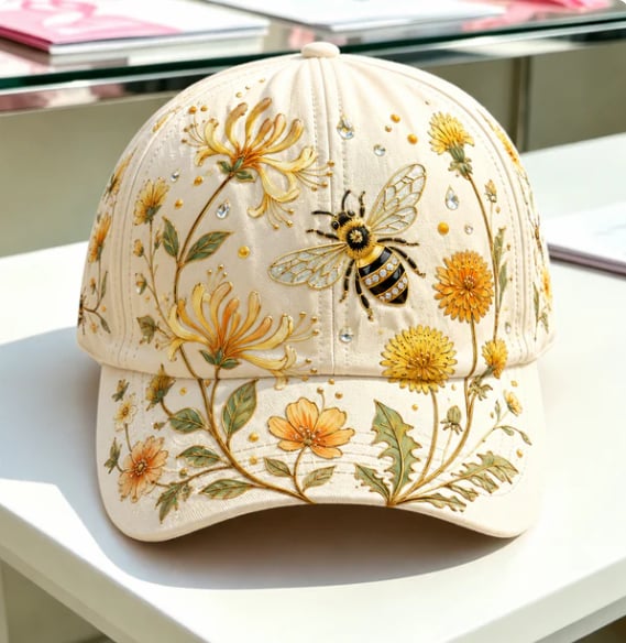 🐝Handmade Crochet Bee Embroidered Tote Bag