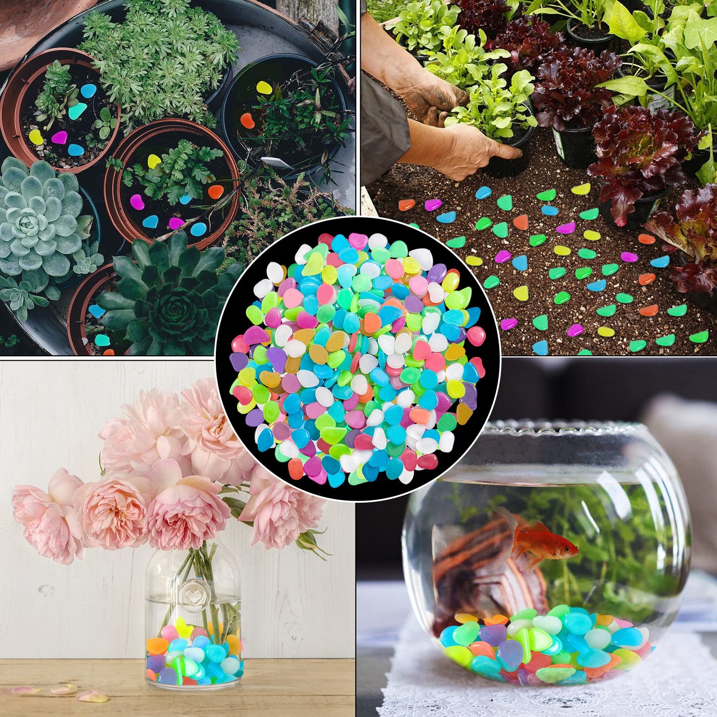 Colorful Glow-in-the-Dark Garden Stones