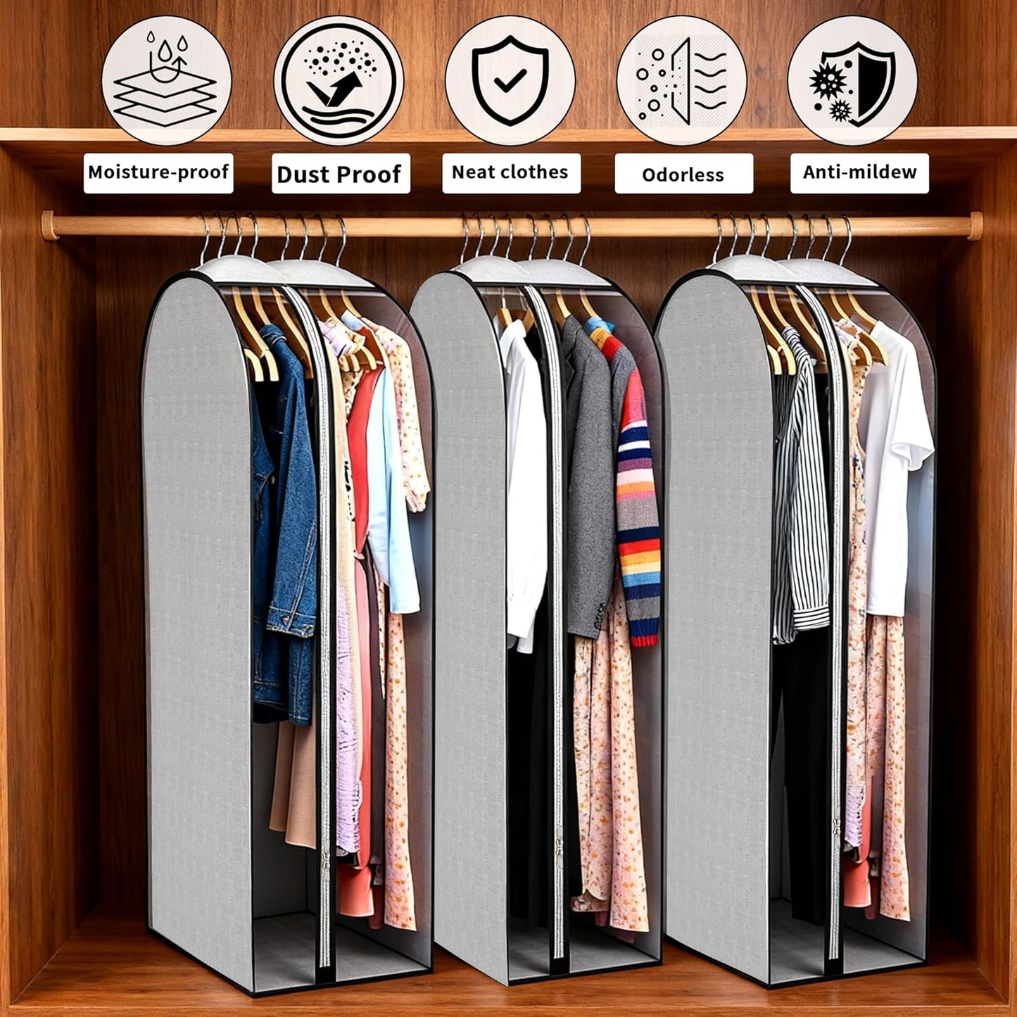 Gusseted Garment Bags for Hanging Clothes