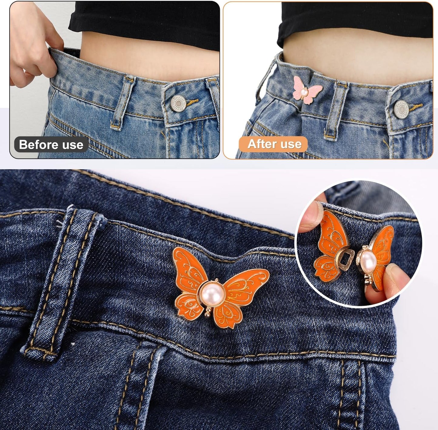 8pcs Butterfly Pants Waist Tightener