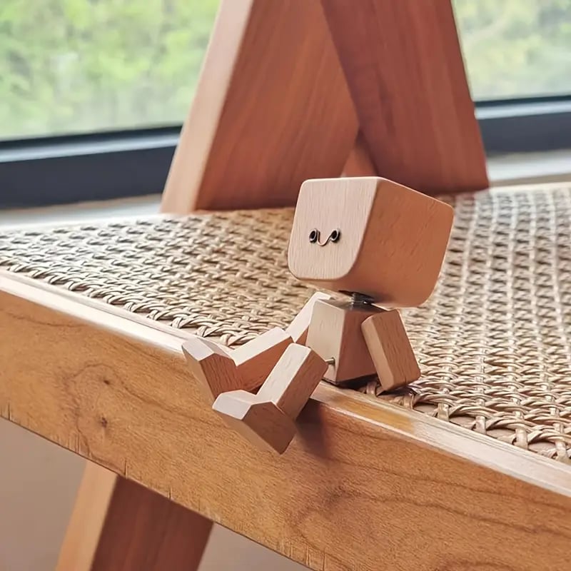 Car Air Fresheners Cute Shaking Wooden Man Figurine Diffuser (No essential oils）