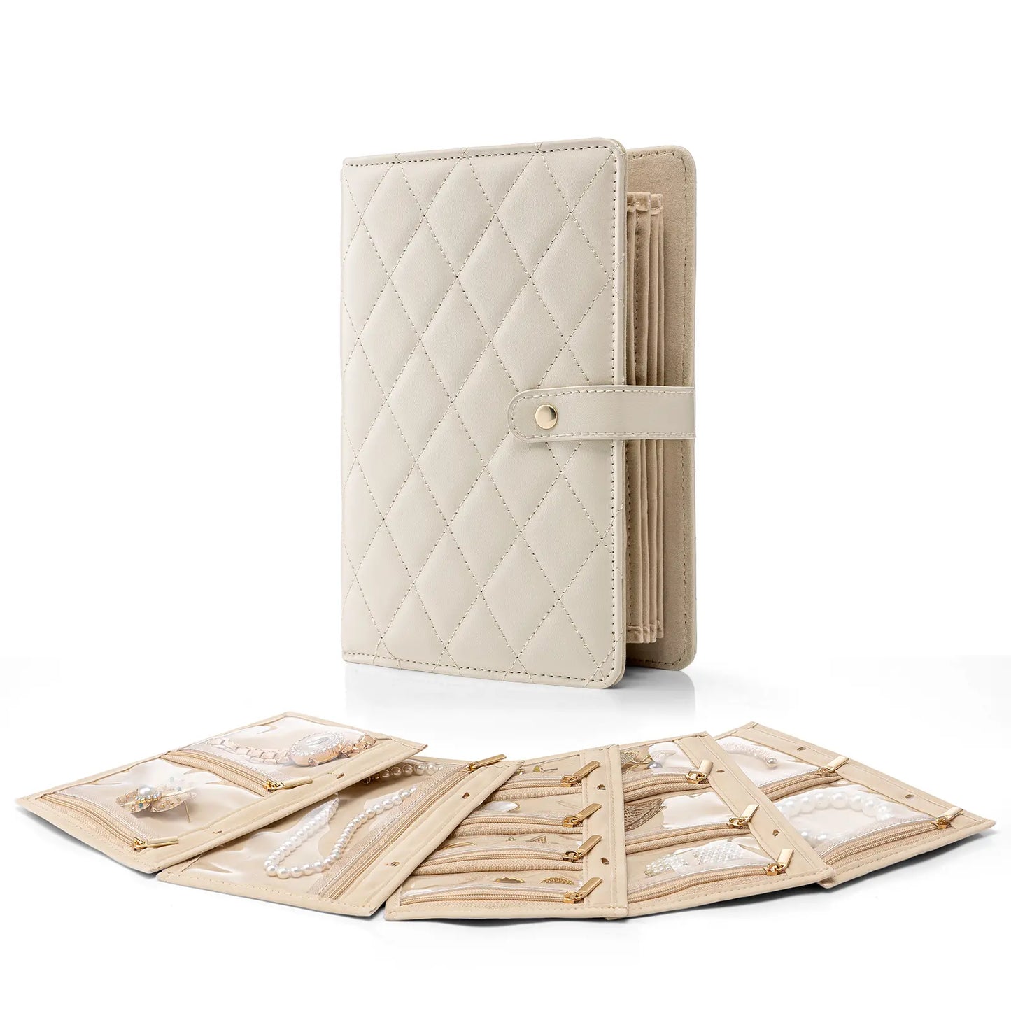 PU Leather Travel Jewelry Organizer Book