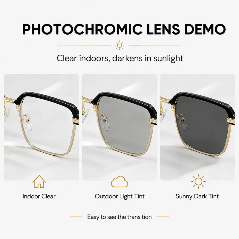 Anti Blue Light UV Photochromic Reading Glasses (Gift-Free Eyeglass Case)