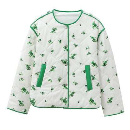 Floral Diamond Quilted Jacket