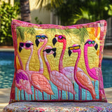 Adorable Flamingo Quilted Pillowcase
