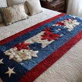 American Petals Quilted Bed Runner
