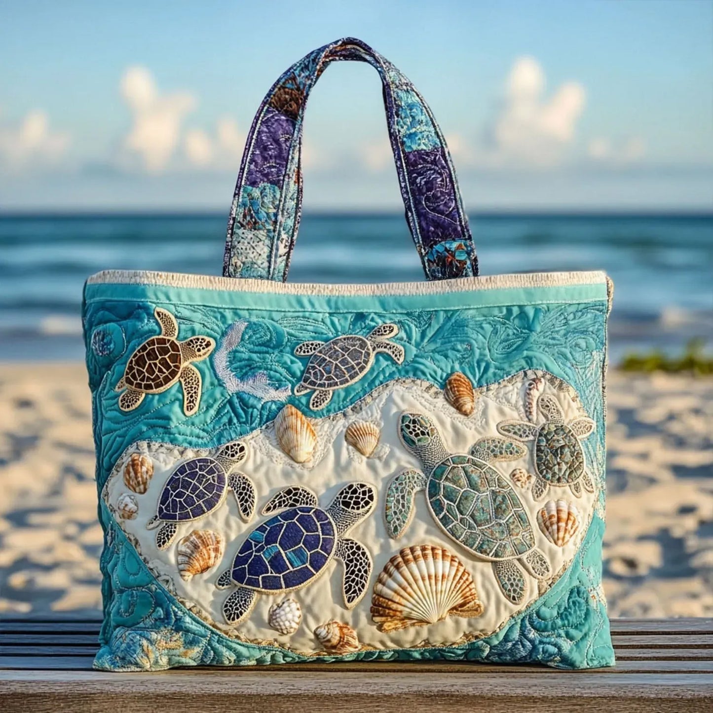 Hug-a-Turtle Handmade Tote Bag