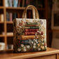 Artistic Book Scroll Floral Handmade Tote Bag