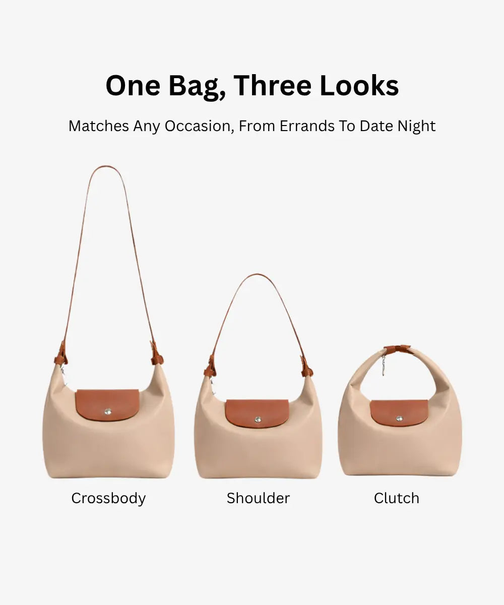 Three Looks Minimalist Crescent Convertible Bag