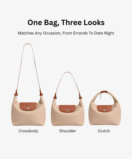 Three Looks Minimalist Crescent Convertible Bag