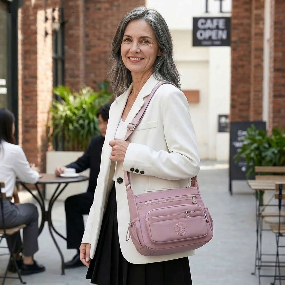 Nylon Lightweight Single Shoulder Bag with Multiple Pockets