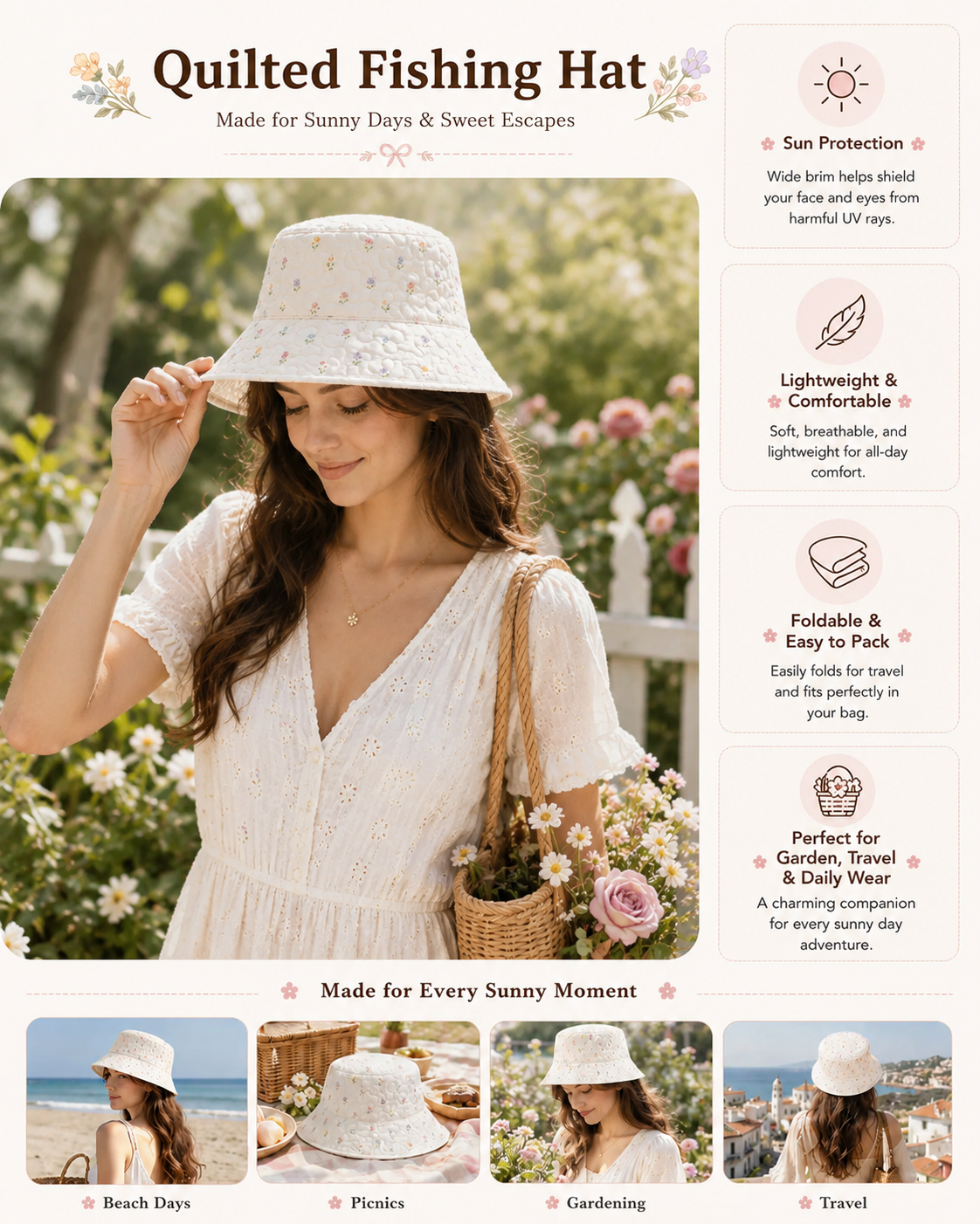 Heritage Patchwork Quilted Bucket Hat